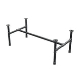 Podstawa stolika kawowego, rama w kształcie H, żeliwo i stal Ø 34 mm, 112 × 56 cm, wysokość 42 cm