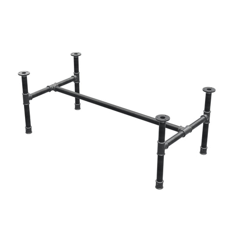 Podstawa stolika kawowego, rama w kształcie H, żeliwo i stal Ø 34 mm, 112 × 56 cm, wysokość 42 cm