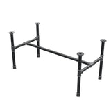 Podstawa stolika kawowego, rama w kształcie H, żeliwo i stal Ø 34 mm, 112 × 56 cm, wysokość 52 cm