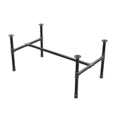 Podstawa stolika kawowego, rama w kształcie H, żeliwo i stal Ø 34 mm, 112 × 66 cm, wysokość 52 cm