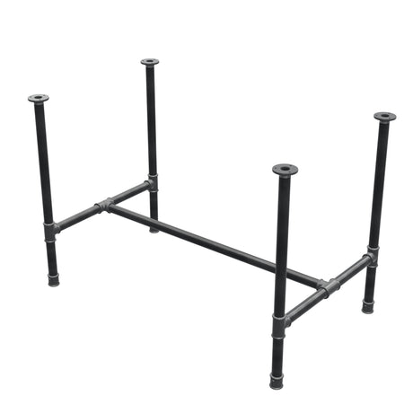 Podstawa stołu jadalnego, rama w kształcie H, żeliwo i stal Ø 34 mm, 112 × 66 cm, wysokość 75 cm