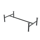Podstawa stolika kawowego, rama w kształcie H, żeliwo i stal Ø 34 mm, 132 × 66 cm, wysokość 32 cm