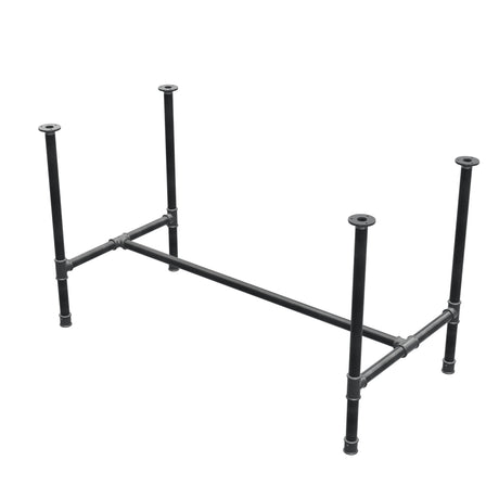Podstawa stołu jadalnego, rama w kształcie H, żeliwo i stal Ø 34 mm, 132 × 66 cm, wysokość 75 cm