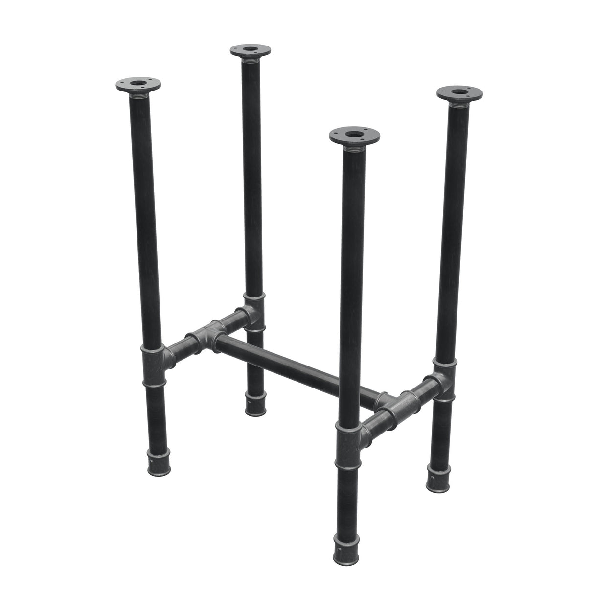 Podstawa stołu jadalnego, rama w kształcie H, żeliwo i stal Ø 34 mm, 52 × 36 cm, wysokość 75 cm