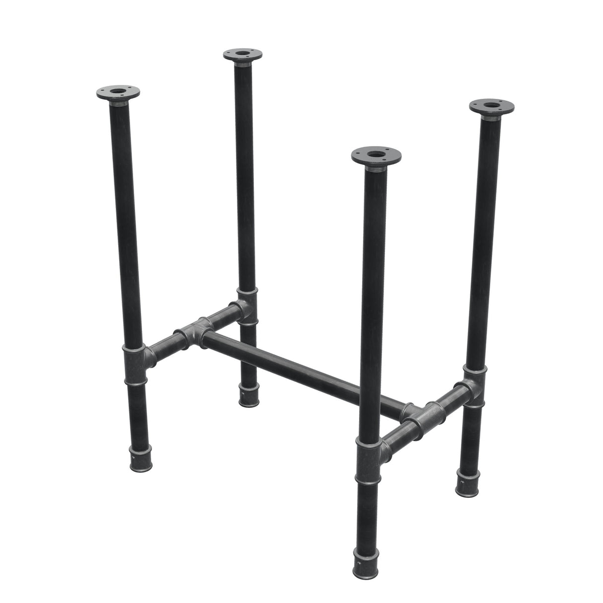 Podstawa stołu jadalnego, rama w kształcie H, żeliwo i stal Ø 34 mm, 62 × 40 cm, wysokość 75 cm