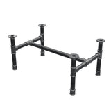 Podstawa stolika kawowego, rama w kształcie H, żeliwo i stal Ø 34 mm, 72 × 46 cm, wysokość 32 cm