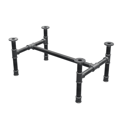 Podstawa stolika kawowego, rama w kształcie H, żeliwo i stal Ø 34 mm, 72 × 46 cm, wysokość 32 cm