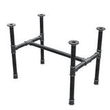 Podstawa stolika kawowego, rama w kształcie H, żeliwo i stal Ø 34 mm, 72 × 46 cm, wysokość 52 cm