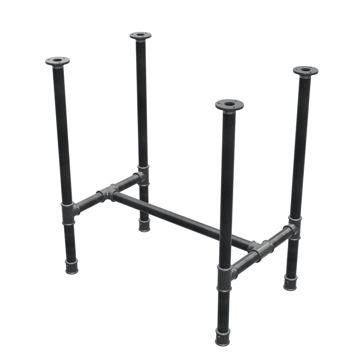 Podstawa stołu jadalnego, rama w kształcie H, żeliwo i stal Ø 34 mm, 72 × 46 cm, wysokość 75 cm