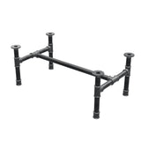Podstawa stolika kawowego, rama w kształcie H, żeliwo i stal Ø 34 mm, 82 × 46 cm, wysokość 32 cm