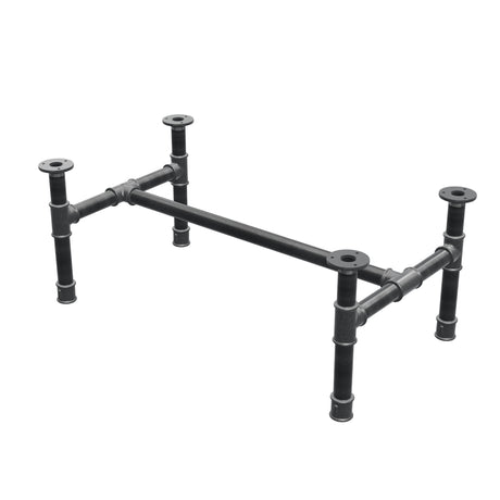 Podstawa stolika kawowego, rama w kształcie H, żeliwo i stal Ø 34 mm, 82 × 46 cm, wysokość 32 cm