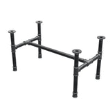 Podstawa stolika kawowego, rama w kształcie H, żeliwo i stal Ø 34 mm, 82 × 46 cm, wysokość 42 cm