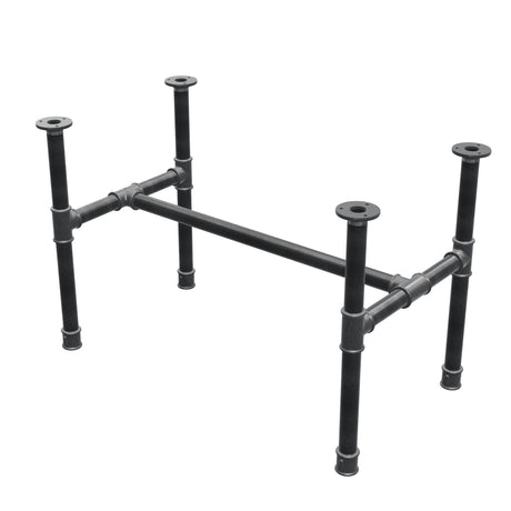 Podstawa stolika kawowego, rama w kształcie H, żeliwo i stal Ø 34 mm, 82 × 46 cm, wysokość 52 cm
