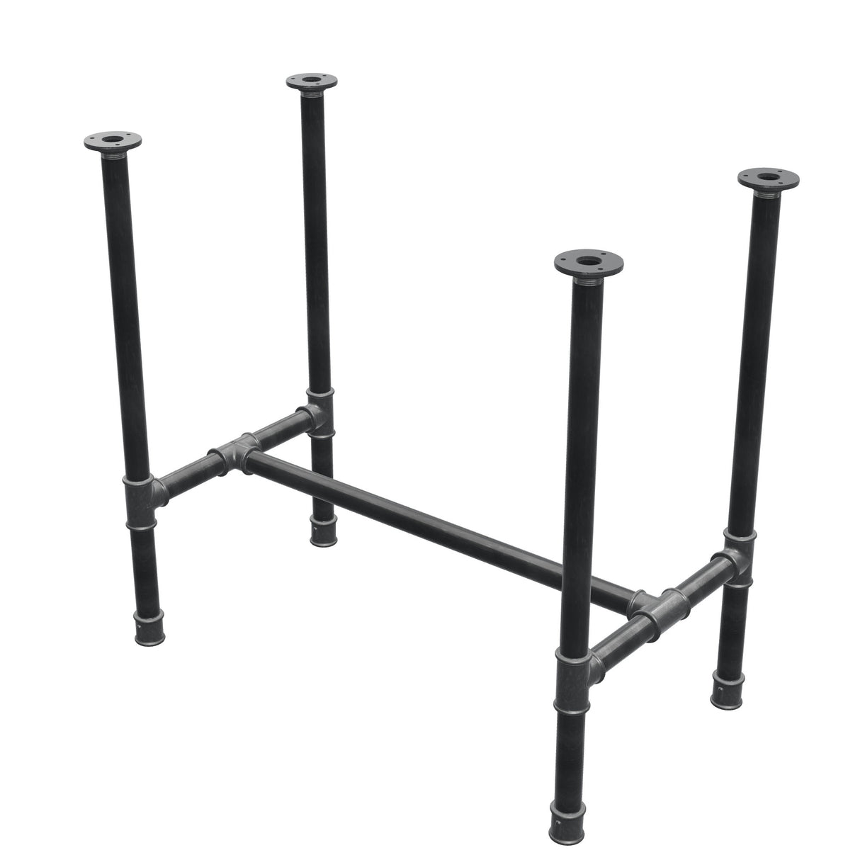 Podstawa stołu jadalnego, rama w kształcie H, żeliwo i stal Ø 34 mm, 82 × 46 cm, wysokość 75 cm