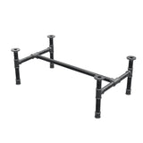 Podstawa stolika kawowego, rama w kształcie H, żeliwo i stal Ø 34 mm, 92 × 52 cm, wysokość 32 cm