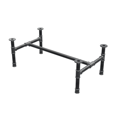 Podstawa stolika kawowego, rama w kształcie H, żeliwo i stal Ø 34 mm, 92 × 52 cm, wysokość 32 cm