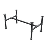 Podstawa stolika kawowego, rama w kształcie H, żeliwo i stal Ø 34 mm, 92 × 52 cm, wysokość 42 cm