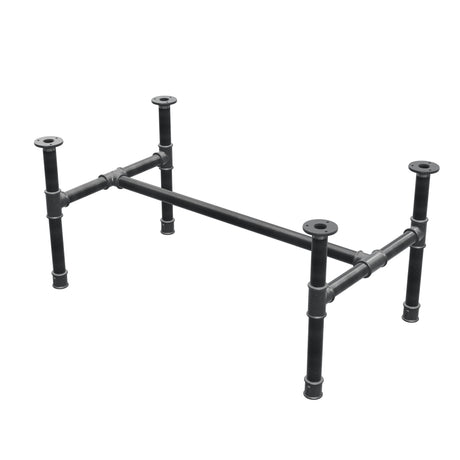 Podstawa stolika kawowego, rama w kształcie H, żeliwo i stal Ø 34 mm, 92 × 52 cm, wysokość 42 cm