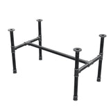 Podstawa stolika kawowego, rama w kształcie H, żeliwo i stal Ø 34 mm, 92 × 52 cm, wysokość 52 cm