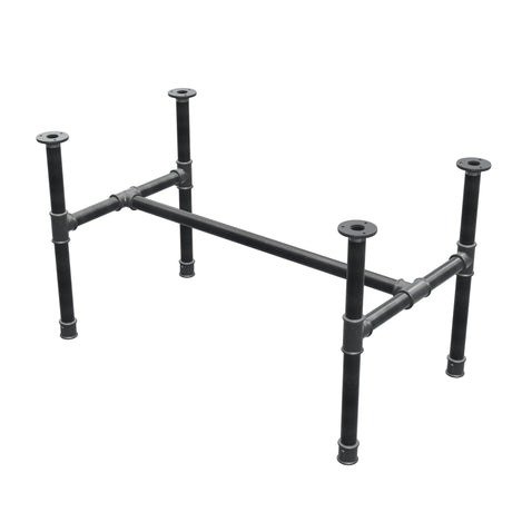 Podstawa stolika kawowego, rama w kształcie H, żeliwo i stal Ø 34 mm, 92 × 52 cm, wysokość 52 cm