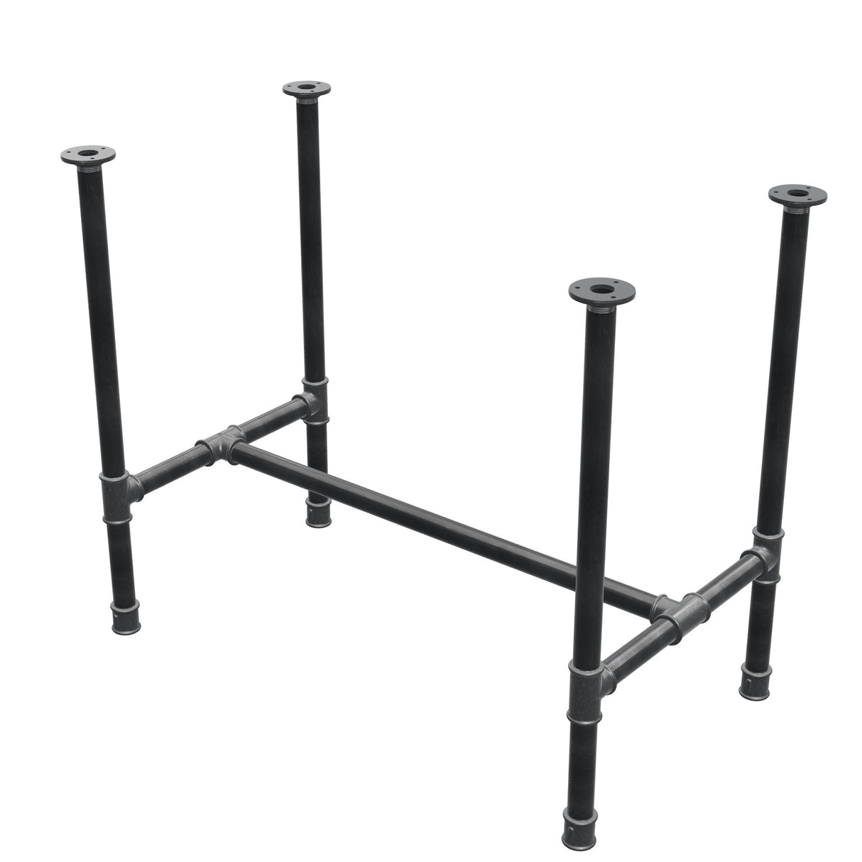 Podstawa stołu jadalnego, rama w kształcie H, żeliwo i stal Ø 34 mm, 92 × 52 cm, wysokość 75 cm