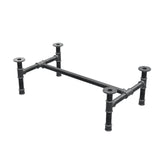 Podstawa stolika kawowego, rama w kształcie H, żeliwo i stal Ø 42 mm, 106 × 61 cm, wysokość 34 cm