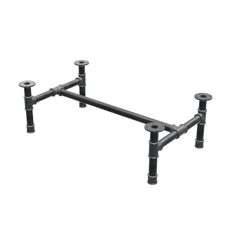 Podstawa stolika kawowego, rama w kształcie H, żeliwo i stal Ø 42 mm, 106 × 61 cm, wysokość 34 cm