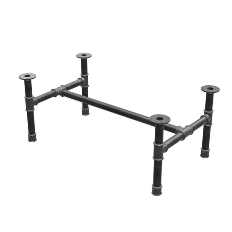 Podstawa stolika kawowego, rama w kształcie H, żeliwo i stal Ø 42 mm, 106 × 61 cm, wysokość 44 cm
