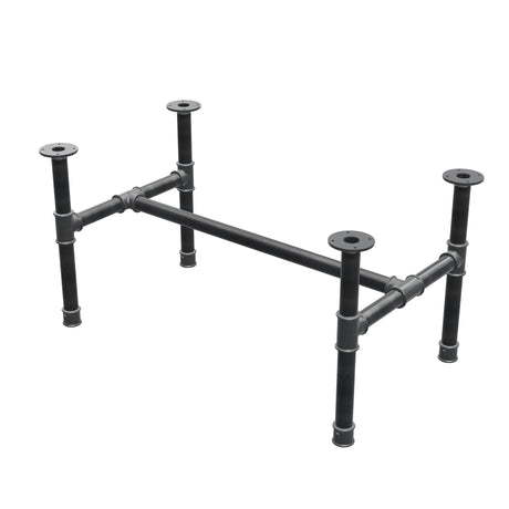 Podstawa stolika kawowego, rama w kształcie H, żeliwo i stal Ø 42 mm, 106 × 61 cm, wysokość 54 cm