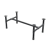 Podstawa stolika kawowego, rama w kształcie H, żeliwo i stal Ø 42 mm, 116 × 61 cm, wysokość 44 cm