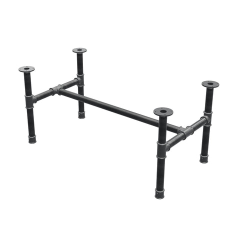 Podstawa stolika kawowego, rama w kształcie H, żeliwo i stal Ø 42 mm, 116 × 61 cm, wysokość 54 cm