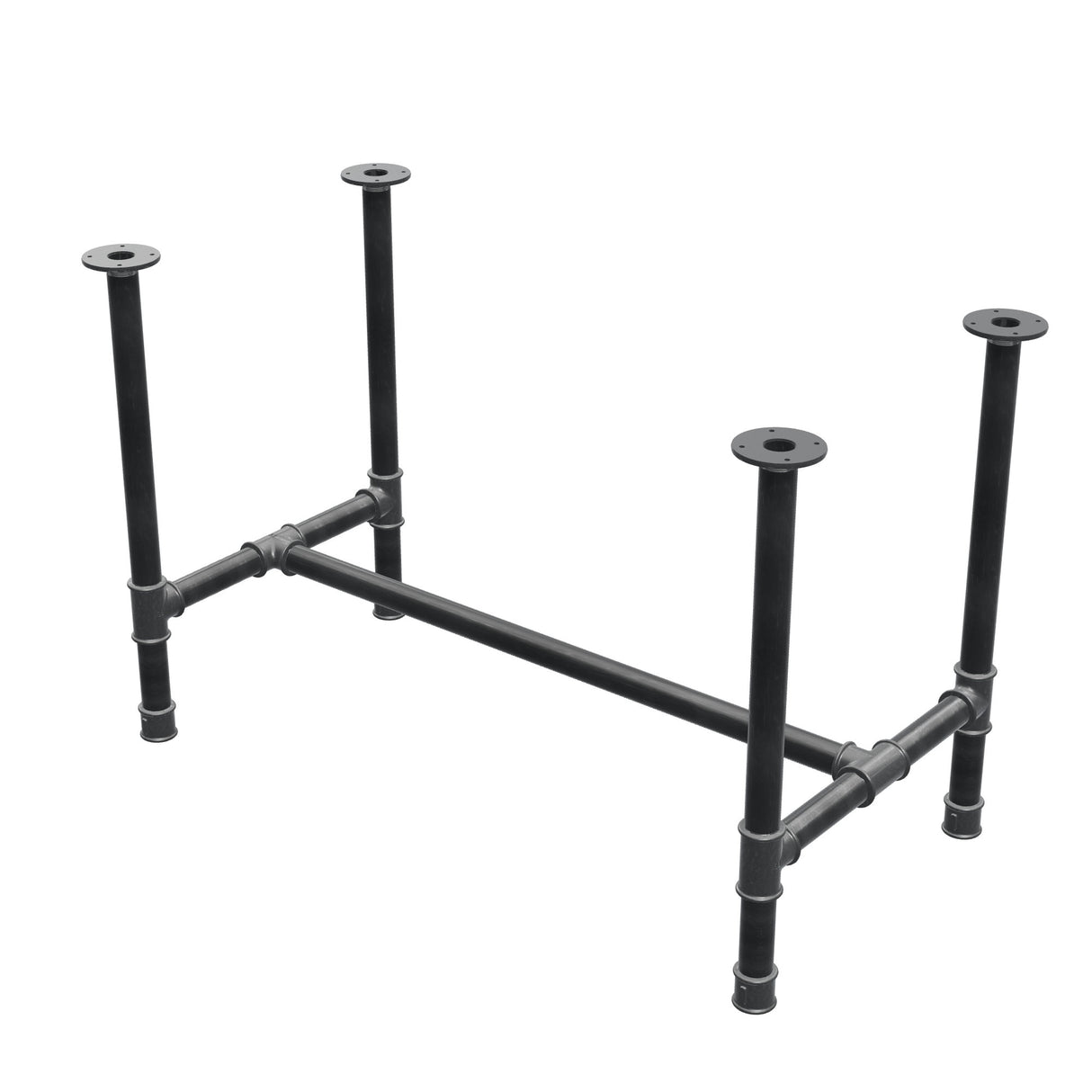 Podstawa stołu jadalnego, rama w kształcie H, żeliwo i stal Ø 42 mm, 116 × 61 cm, wysokość 74 cm