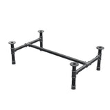 Podstawa stolika kawowego, rama w kształcie H, żeliwo i stal Ø 42 mm, 116 × 71 cm, wysokość 34 cm
