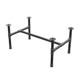 Podstawa stolika kawowego, rama w kształcie H, żeliwo i stal Ø 42 mm, 116 × 71 cm, wysokość 54 cm