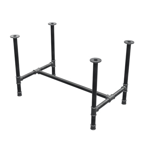 Podstawa stołu jadalnego, rama w kształcie H, żeliwo i stal Ø 42 mm, 116 × 71 cm, wysokość 74 cm