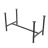 Podstawa stołu jadalnego, rama w kształcie H, żeliwo i stal Ø 42 mm, 136 × 71 cm, wysokość 74 cm