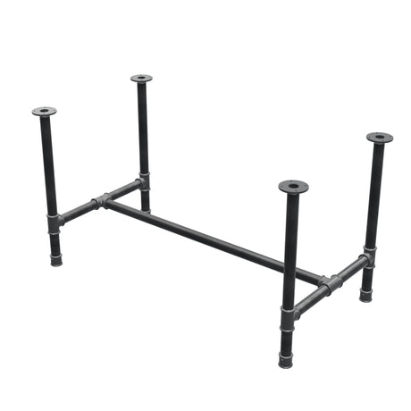 Podstawa stołu jadalnego, rama w kształcie H, żeliwo i stal Ø 42 mm, 136 × 71 cm, wysokość 74 cm