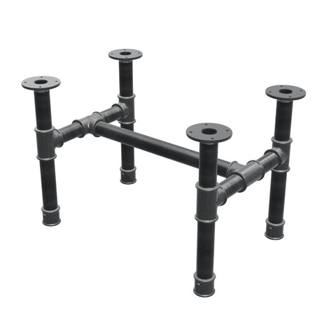 Podstawa stolika kawowego, rama w kształcie H, żeliwo i stal Ø 42 mm, 66 × 45 cm, wysokość 44 cm