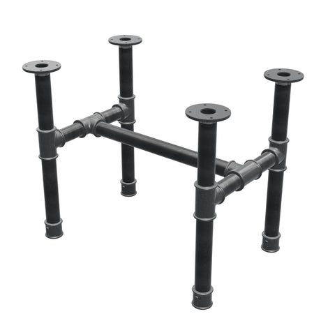 Podstawa stolika kawowego, rama w kształcie H, żeliwo i stal Ø 42 mm, 66 × 45 cm, wysokość 54 cm