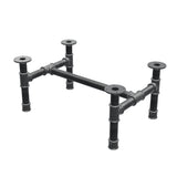 Podstawa stolika kawowego, rama w kształcie H, żeliwo i stal Ø 42 mm, 76 × 51 cm, wysokość 34 cm