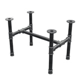 Podstawa stolika kawowego, rama w kształcie H, żeliwo i stal Ø 42 mm, 76 × 51 cm, wysokość 54 cm
