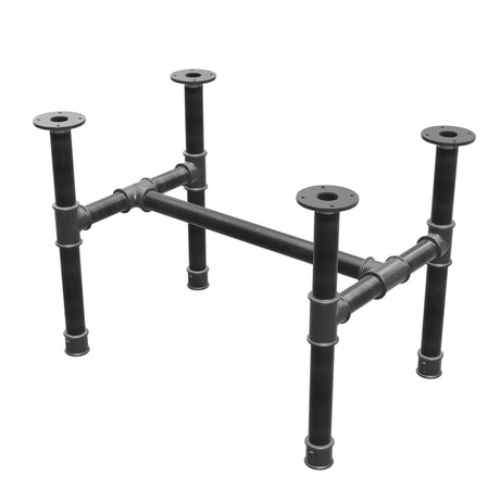 Podstawa stolika kawowego, rama w kształcie H, żeliwo i stal Ø 42 mm, 76 × 51 cm, wysokość 54 cm