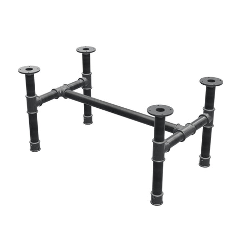 Podstawa stolika kawowego, rama w kształcie H, żeliwo i stal Ø 42 mm, 86 × 51 cm, wysokość 44 cm