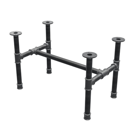 Podstawa stolika kawowego, rama w kształcie H, żeliwo i stal Ø 42 mm, 86 × 51 cm, wysokość 54 cm