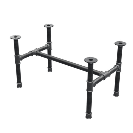 Podstawa stolika kawowego, rama w kształcie H, żeliwo i stal Ø 42 mm, 96 × 57 cm, wysokość 54 cm