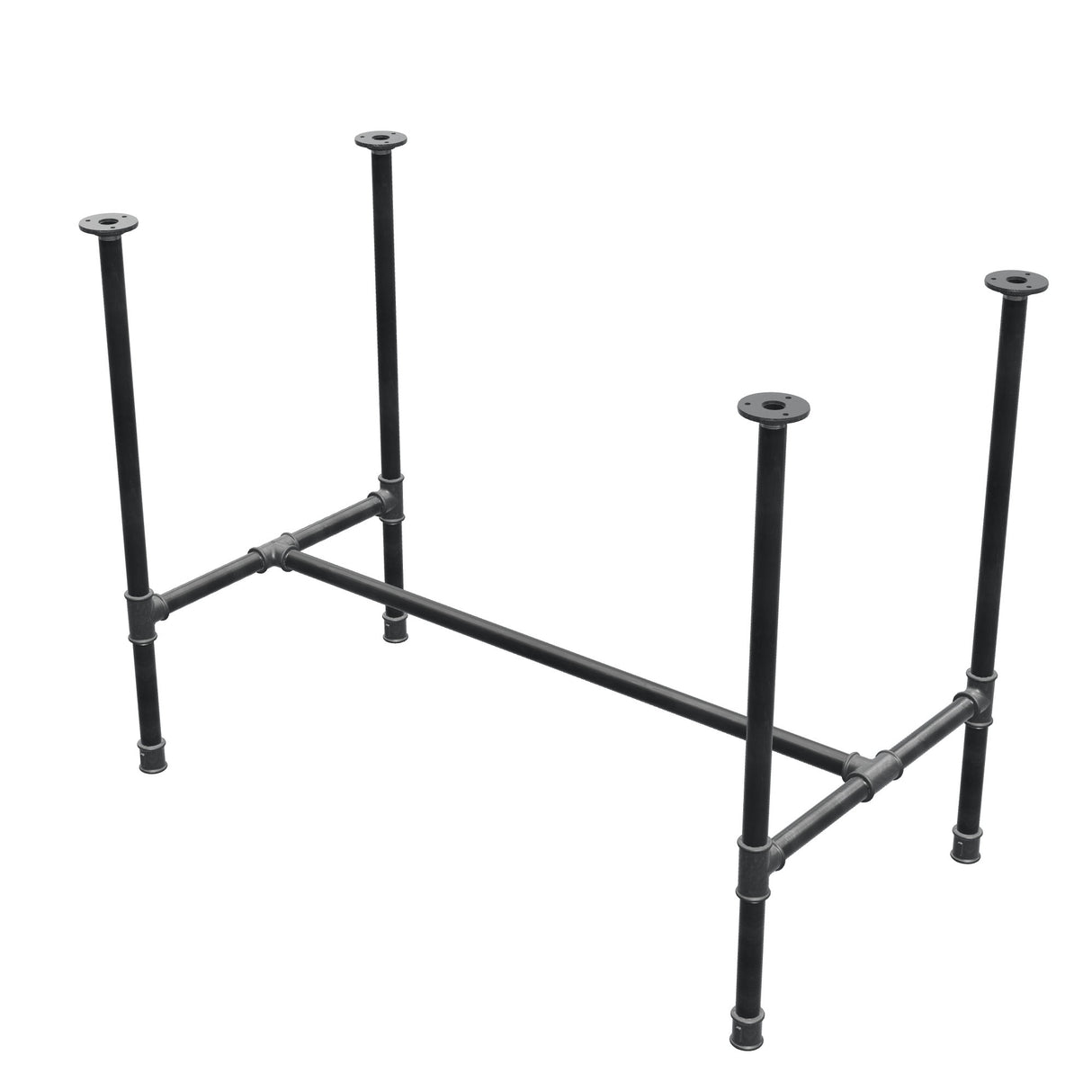 Podstawa stołu jadalnego, rama w kształcie H, żeliwo i stal Ø 27 mm, 101 × 55 cm, wysokość 74 cm