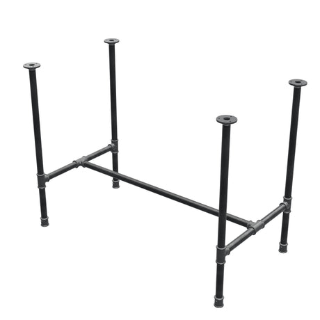 Podstawa stołu jadalnego, rama w kształcie H, żeliwo i stal Ø 27 mm, 101 × 55 cm, wysokość 74 cm