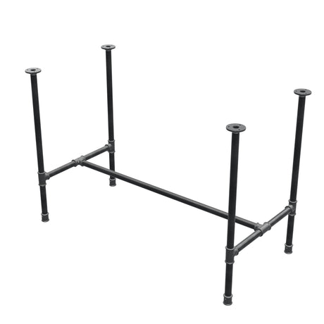 Podstawa stołu jadalnego, rama w kształcie H, żeliwo i stal Ø 27 mm, 111 × 55 cm, wysokość 74 cm