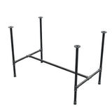 Podstawa stołu jadalnego, rama w kształcie H, żeliwo i stal Ø 27 mm, 111 × 65 cm, wysokość 74 cm