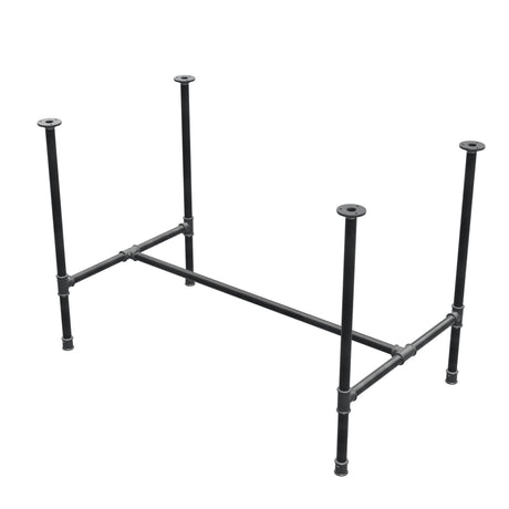 Podstawa stołu jadalnego, rama w kształcie H, żeliwo i stal Ø 27 mm, 111 × 65 cm, wysokość 74 cm